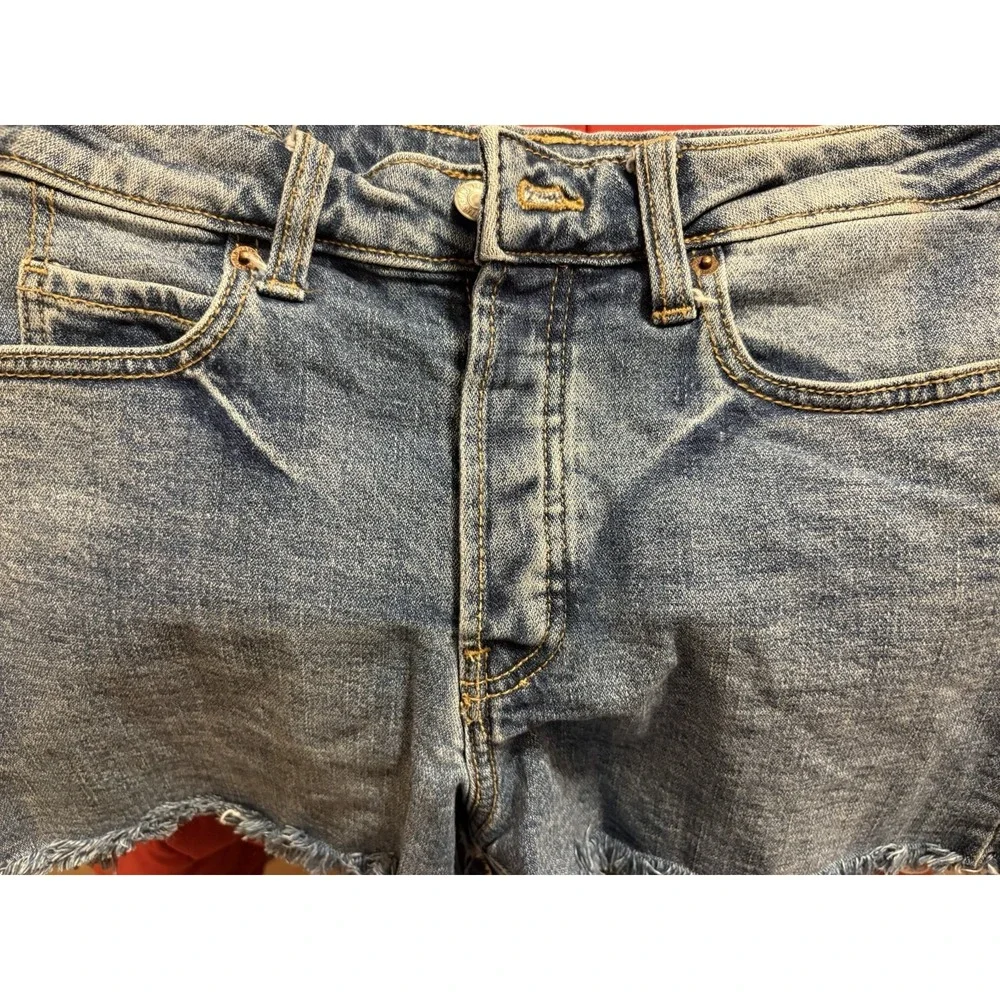 Old Navy High-Rise‎ A-Line Cut Off Denim Shorts Blue Frayed Hem Size 4